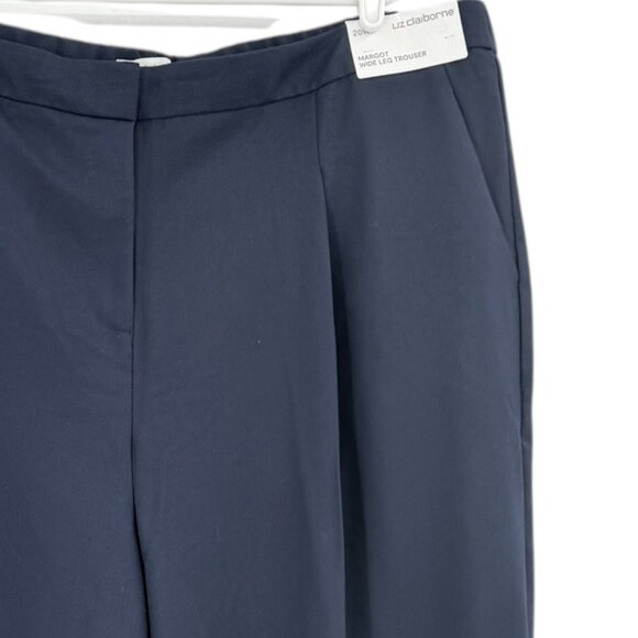 Liz Claiborne Women's Margot Wide Leg Pleated Stretch Blue Trousers Size 20W NWT - Picture 5 of 12